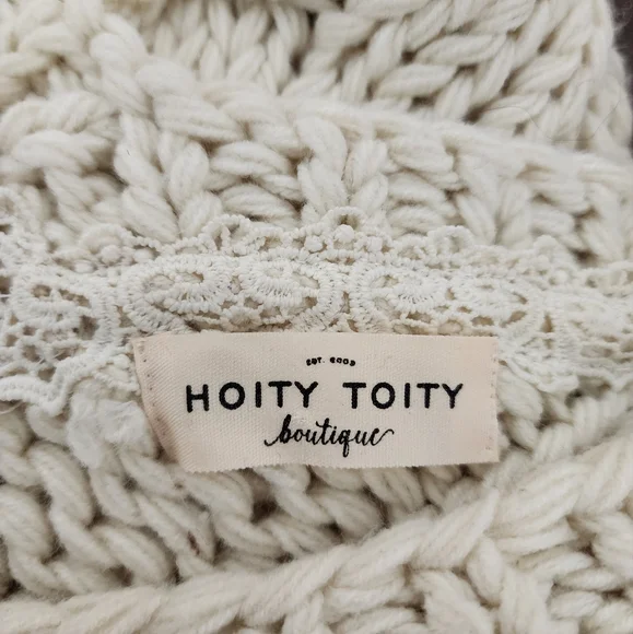 Hoity Toity Boutique Cream Chunky Knit Oversized Sweater - Picture 4 of 10